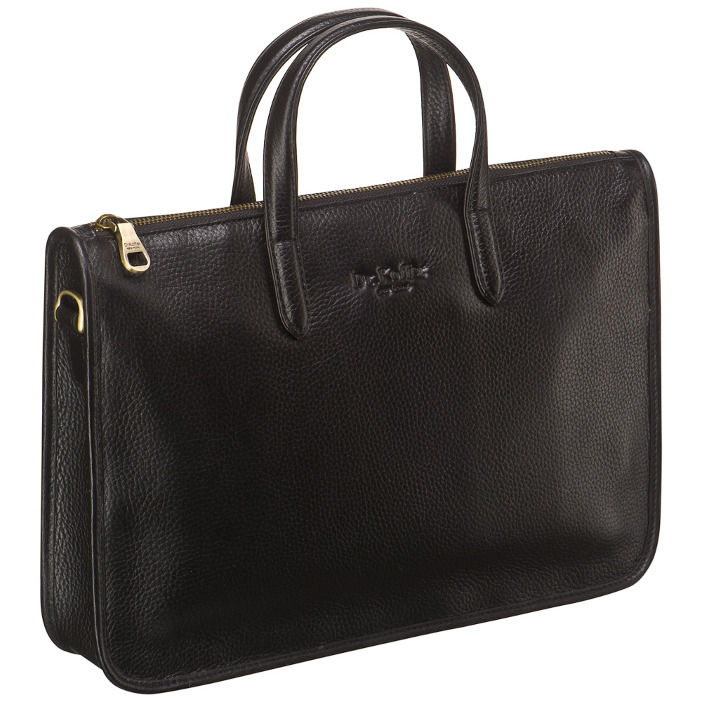 Деловая сумка Dr.Koffer из натуральной кожи черная