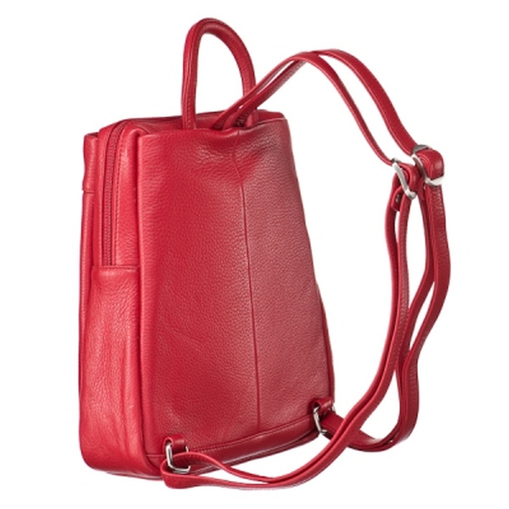 Женская кожаная сумка-рюкзак с ручкой-петелькой и двумя наружными карманами Dr.Koffer B402383-01-12