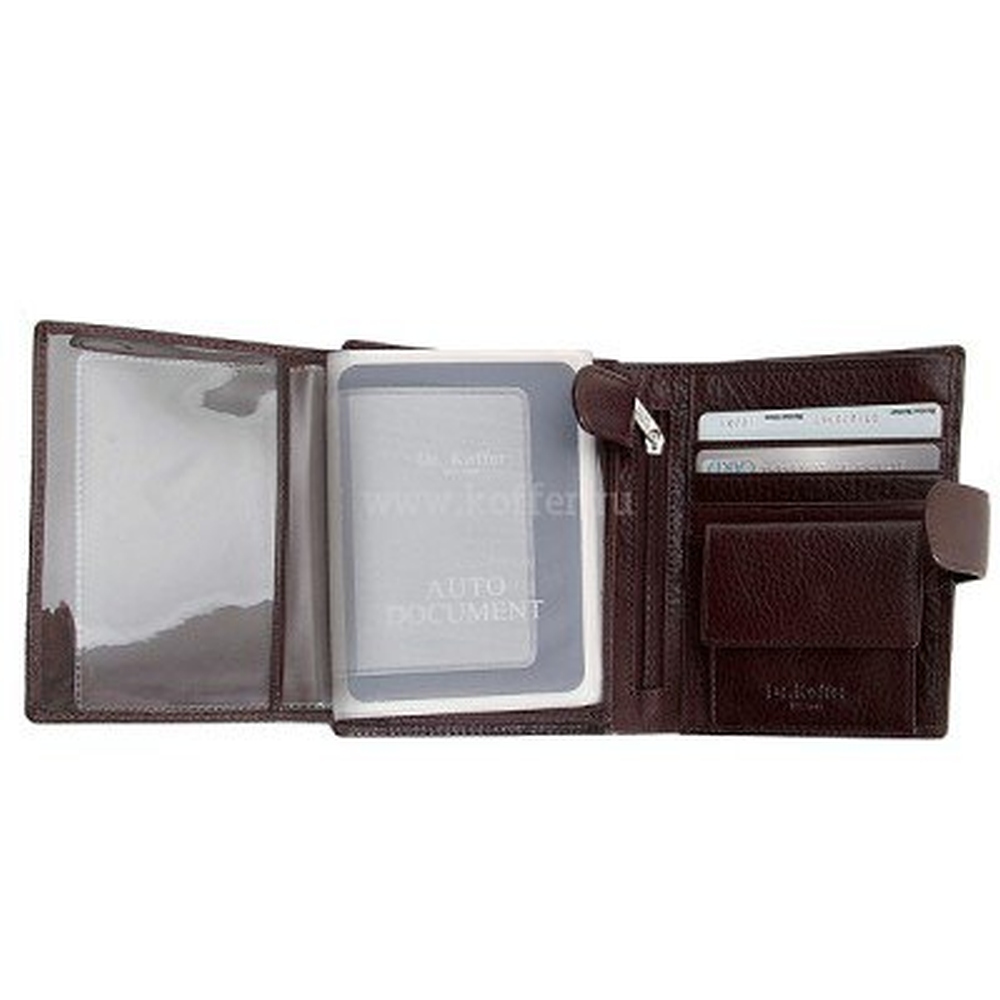 Портмоне Dr.Koffer из натуральной кожи коричневое