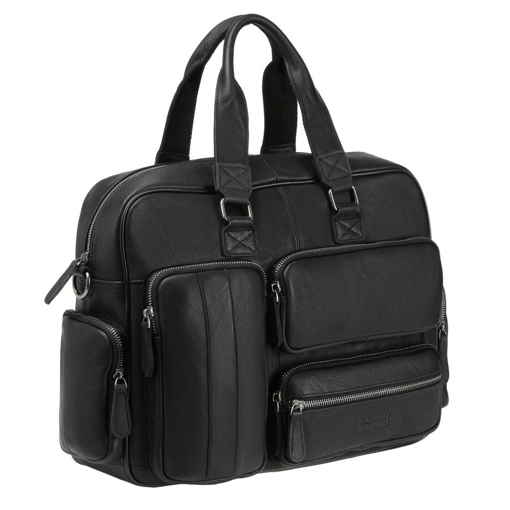 Деловая сумка Dr.Koffer из натуральной кожи черная