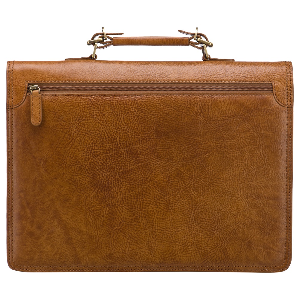 Портфель Dr.Koffer из натуральной кожи светло-коричневый