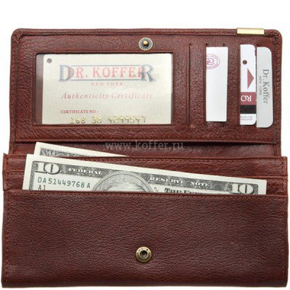Темно-коричневое портмоне на кнопке Dr.Koffer X267941-02-09