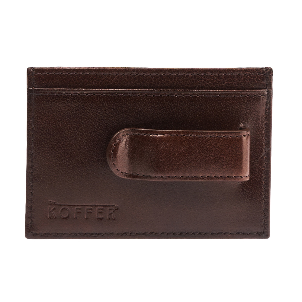 Визитница Dr.Koffer из натуральной кожи темно-коричневая