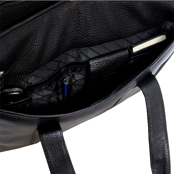 Деловая сумка Dr.Koffer из натуральной кожи черная