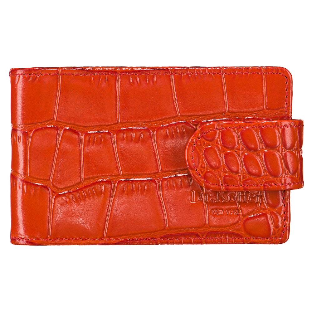 Визитница Dr.Koffer из натуральной кожи красная