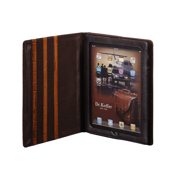 Чехол для Ipad коричневого цвета из фактурной кожи Dr.Koffer X510341-49-05