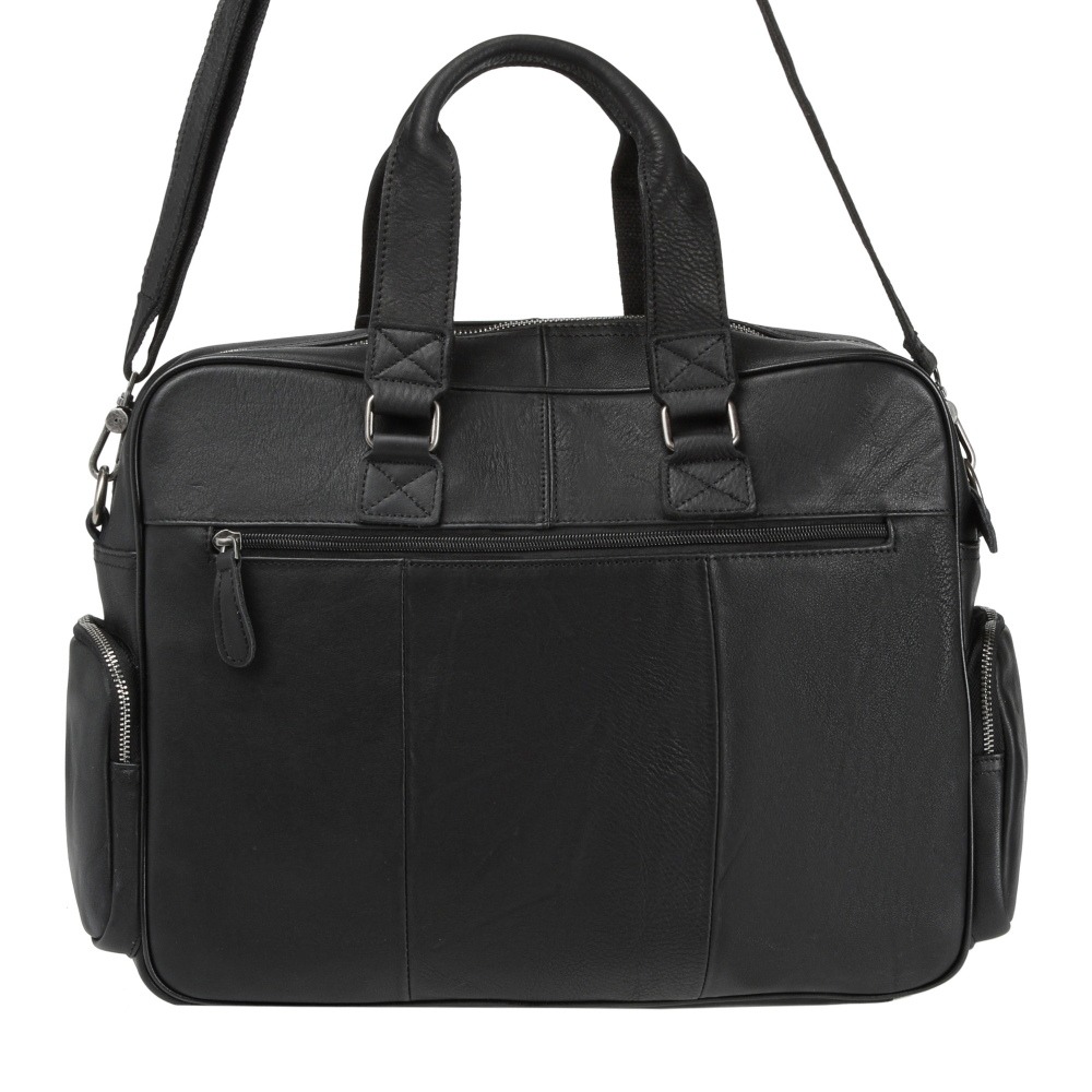 Деловая сумка Dr.Koffer из натуральной кожи черная