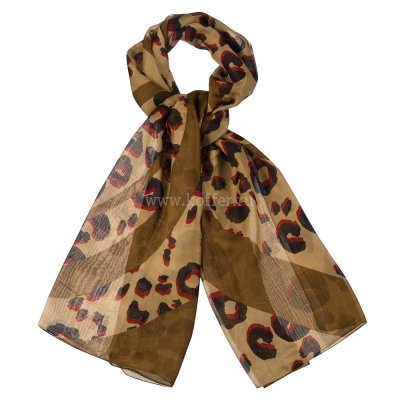 Легкий женский шарф с "тигровой" расцветкой Dr.Koffer S21-12