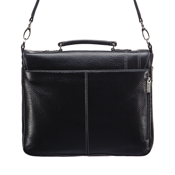 Функциональный портфель-сумка с возможностью расширения (черного цвета) Dr.Koffer M402470-01-04