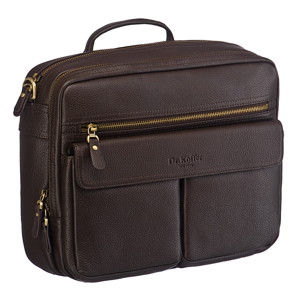 Сумка через плечо Dr.Koffer из натуральной кожи коричневая