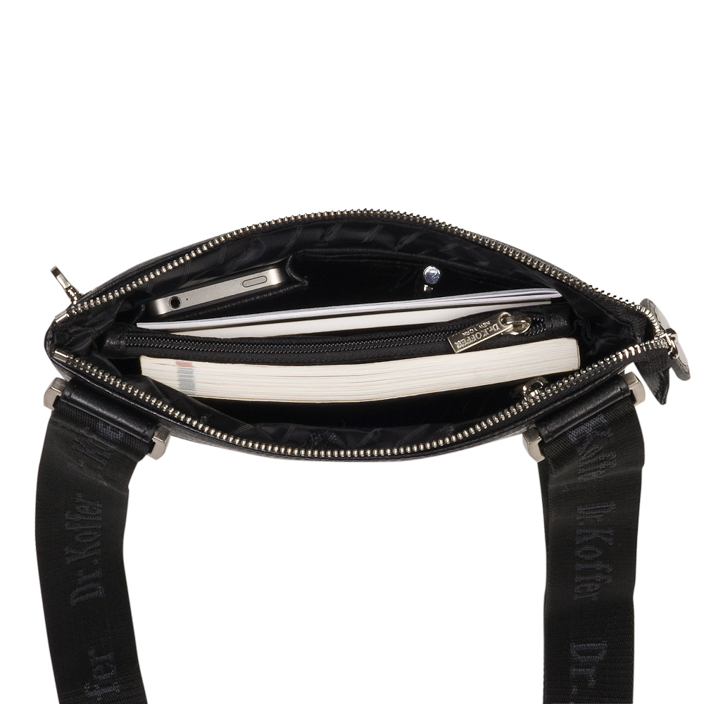 Сумка через плечо Dr.Koffer из натуральной кожи черная