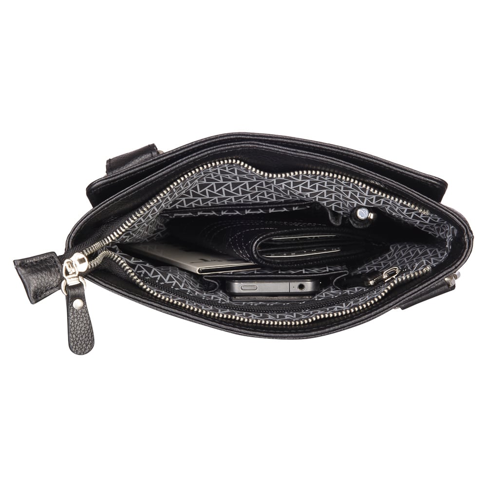 Сумка через плечо Dr.Koffer из натуральной кожи черная