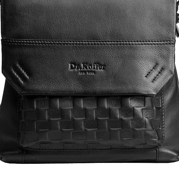 Сумка через плечо Dr.Koffer из натуральной кожи черная