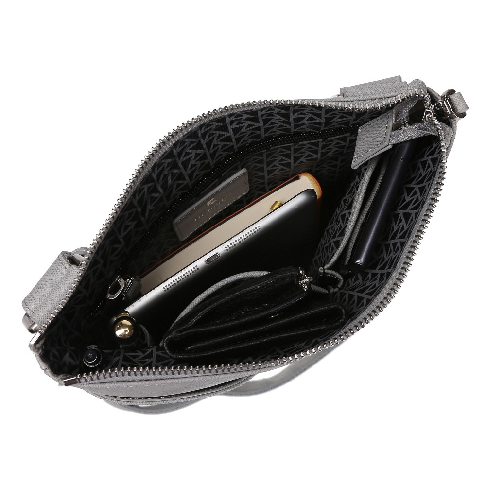 Сумка через плечо Dr.Koffer из натуральной кожи серая