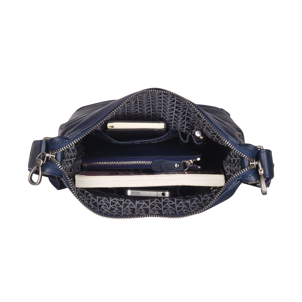 Сумка через плечо Dr.Koffer из натуральной кожи синяя