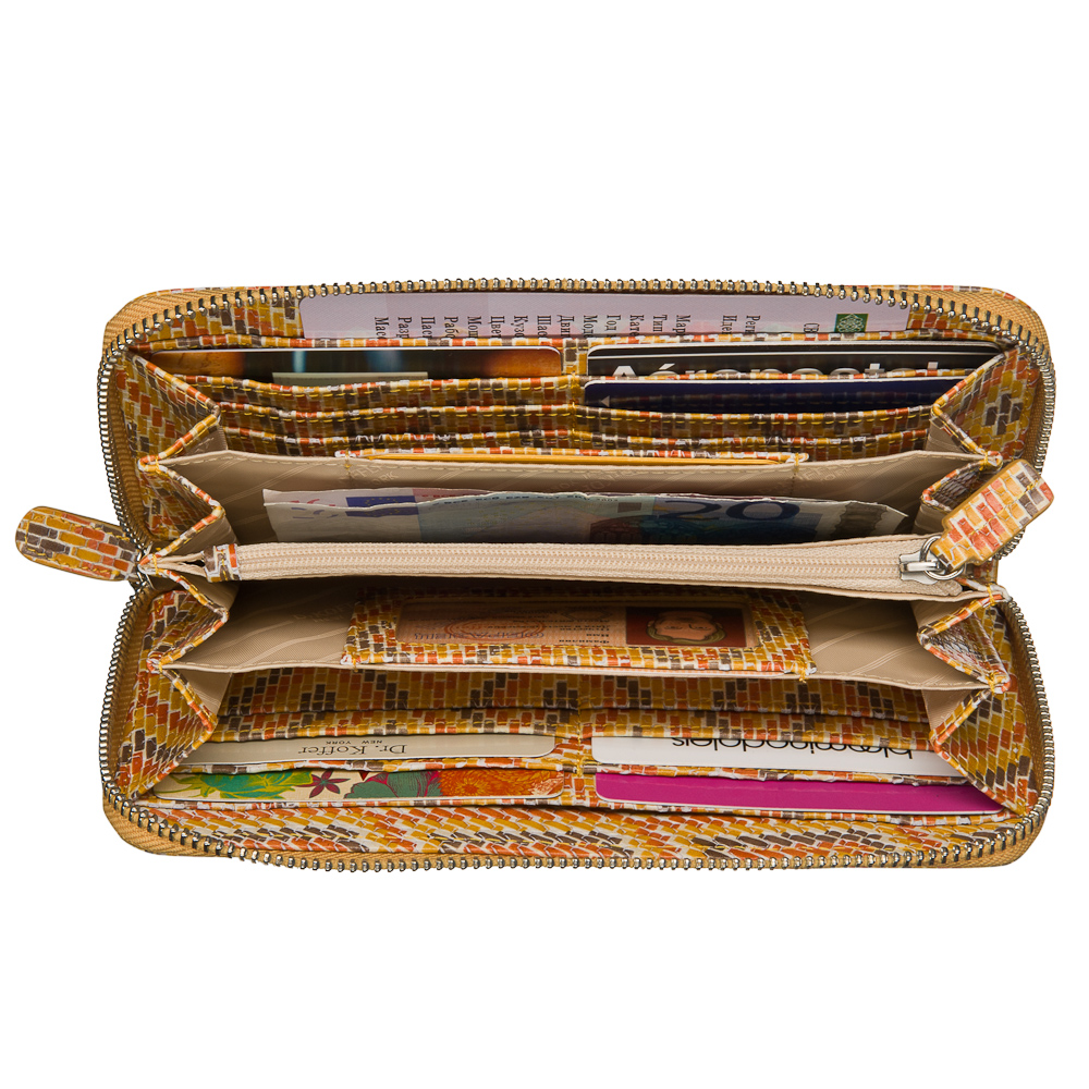 Портмоне Dr.Koffer из натуральной кожи желтое