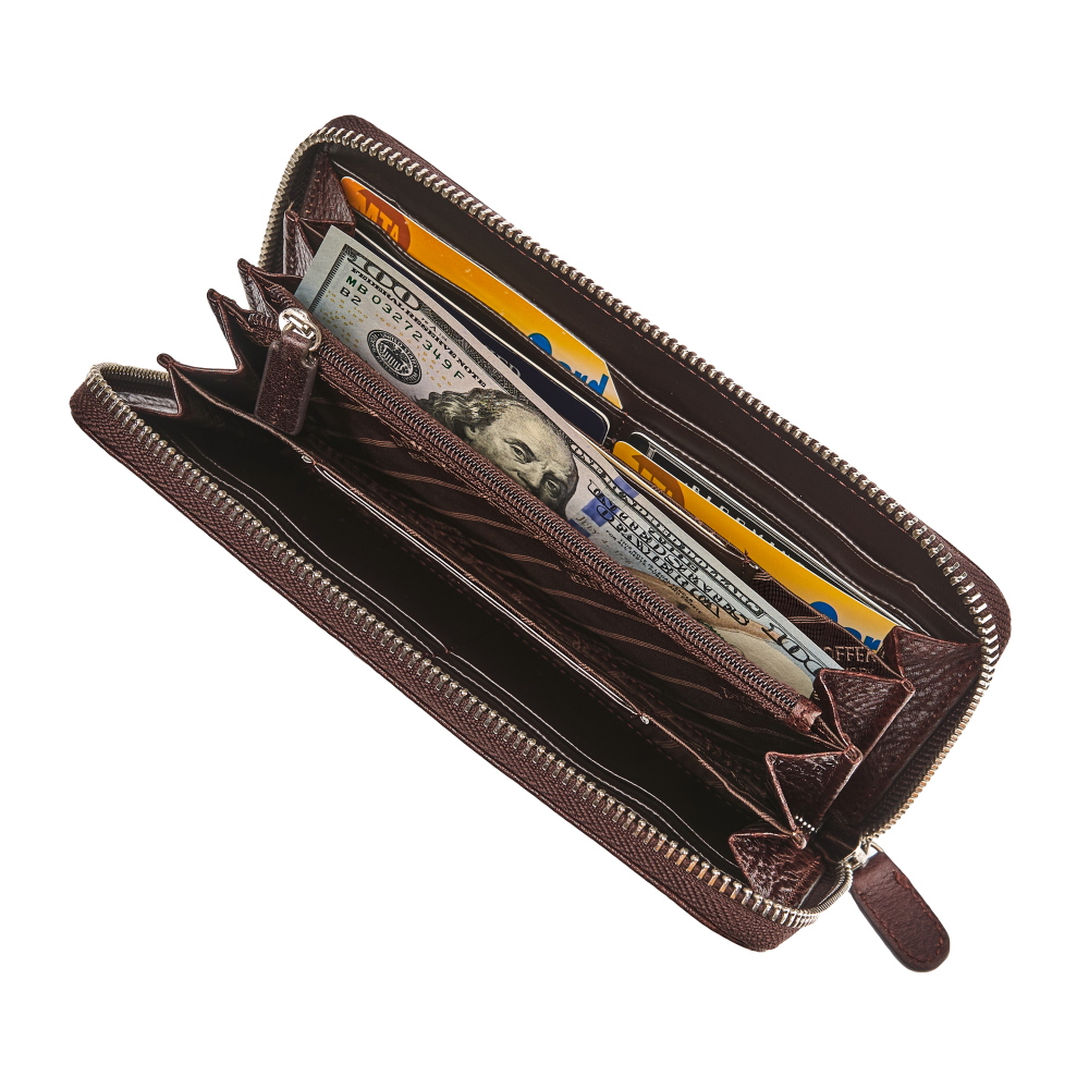 Портмоне Dr.Koffer из натуральной кожи коричневое