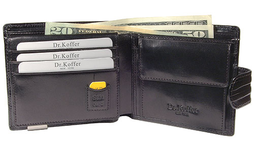 Портмоне Dr.Koffer из натуральной кожи черное