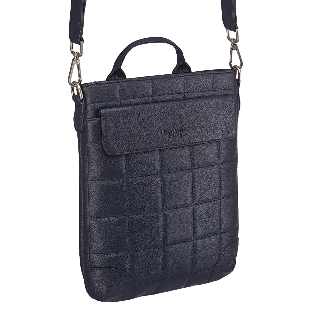Сумка через плечо Dr.Koffer из натуральной кожи синяя