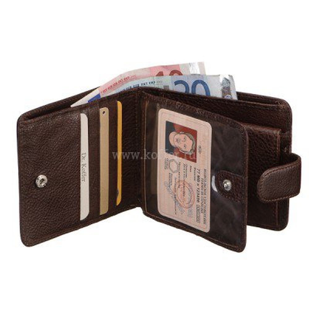 Портмоне Dr.Koffer из натуральной кожи коричневое