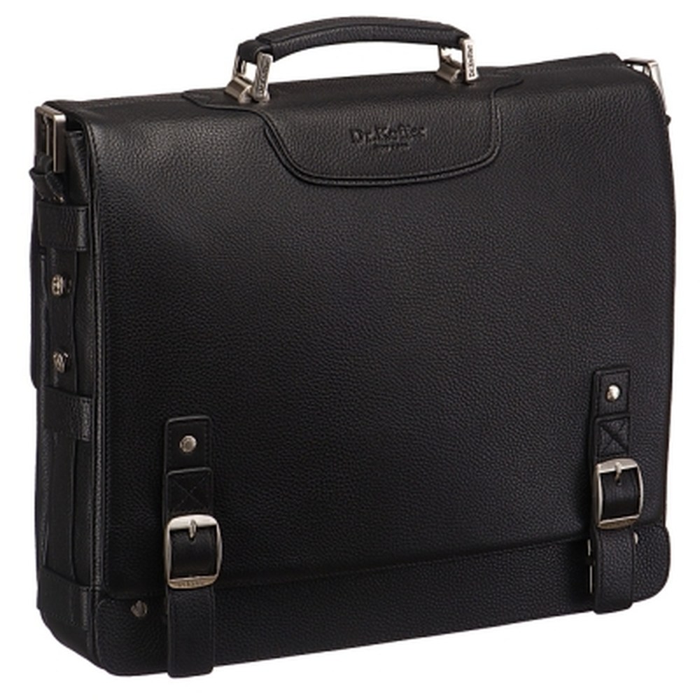 Портфель Dr.Koffer из натуральной кожи черный