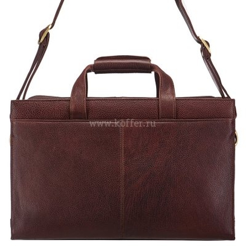 Стильная сумка-портфель с накладными карманами и съемным плечевым ремнем (шоколадного цвета) Dr.Koffer B246340-02-09