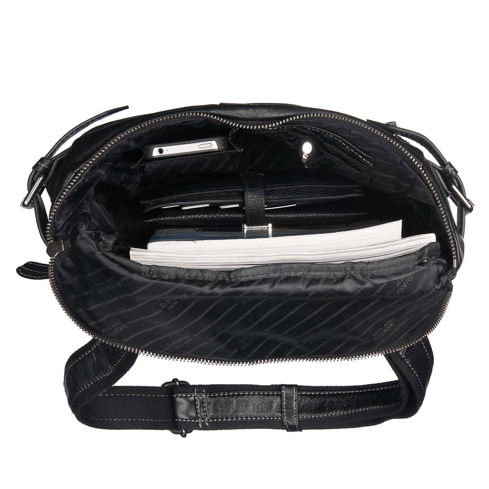 Сумка через плечо Dr.Koffer из натуральной кожи черная