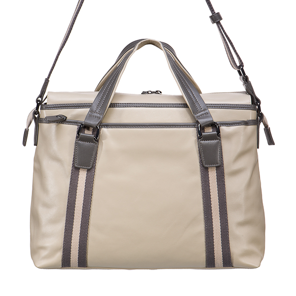 Деловая сумка Dr.Koffer из натуральной кожи бежевая