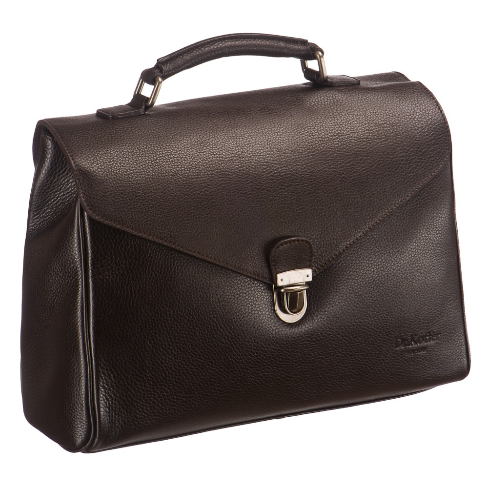 Портфель Dr.Koffer из натуральной кожи темно-коричневый