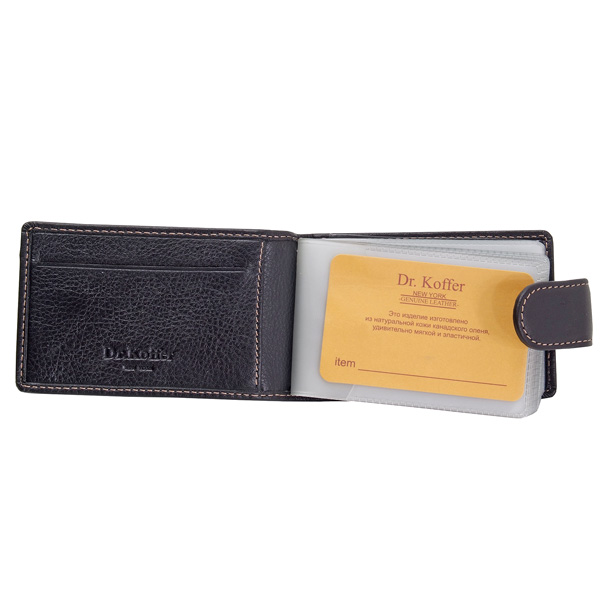 Визитница Dr.Koffer из натуральной кожи черная
