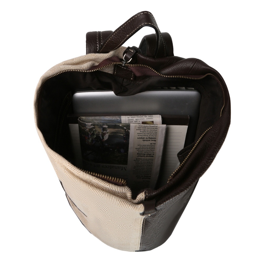 Рюкзак Dr.Koffer из натуральной кожи бежевый