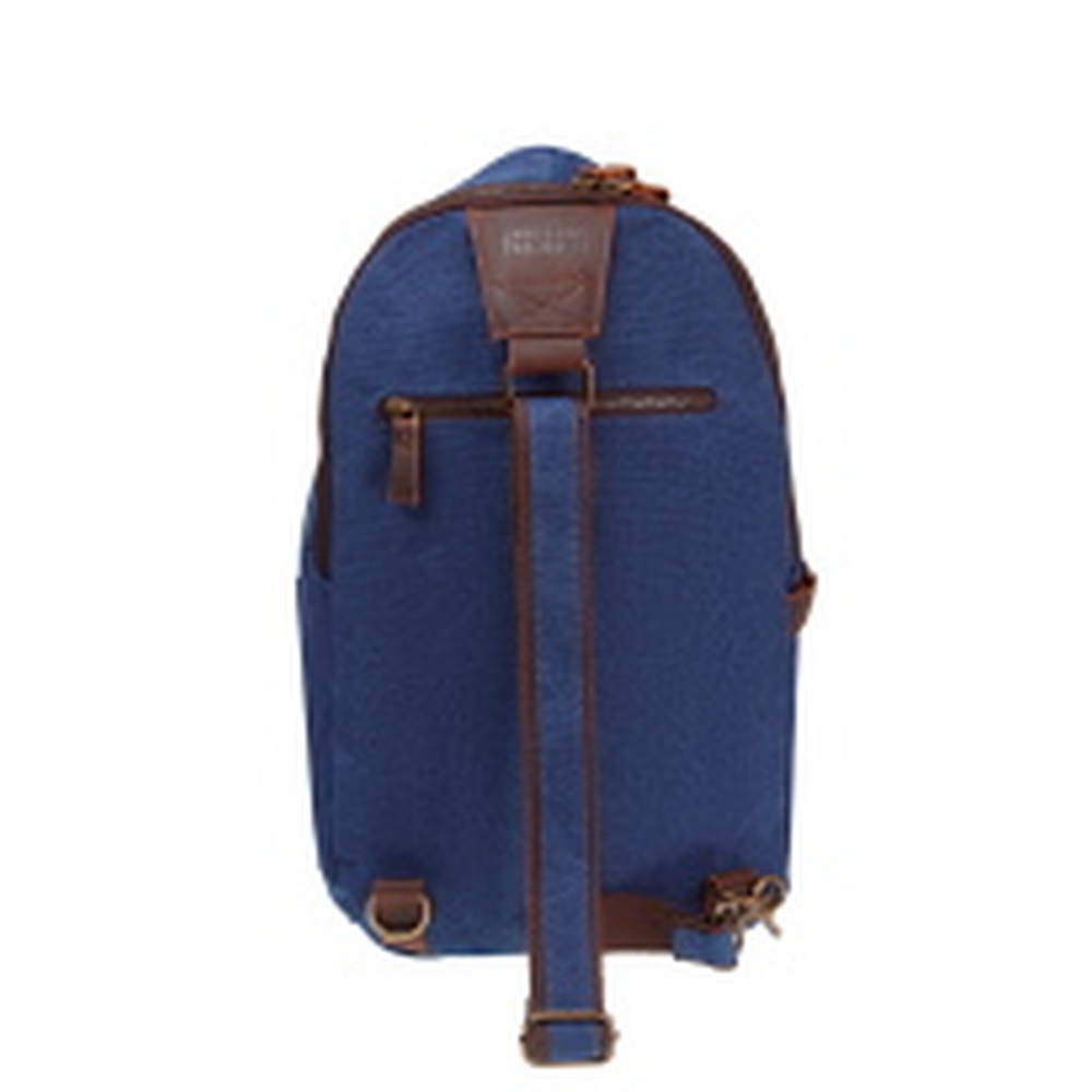 Рюкзак Dr.Koffer из канваса и натуральной кожи синий