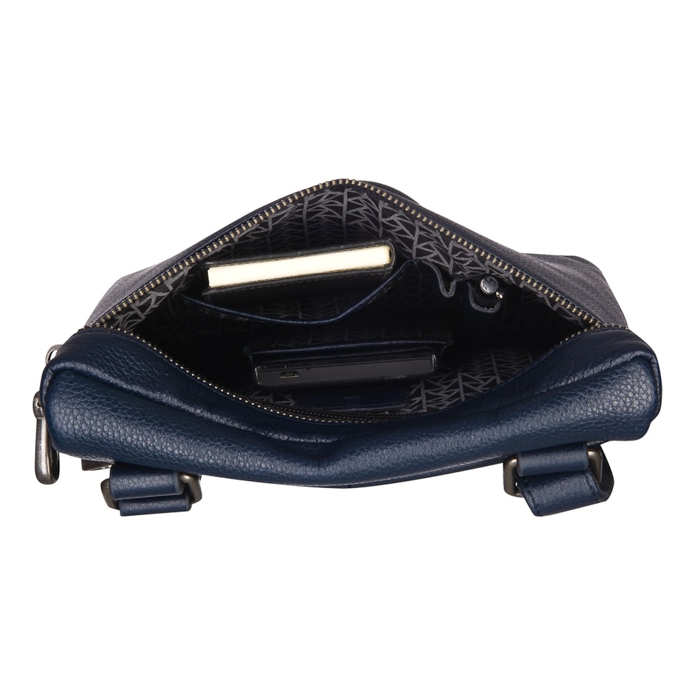 Сумка через плечо Dr.Koffer из натуральной кожи синяя