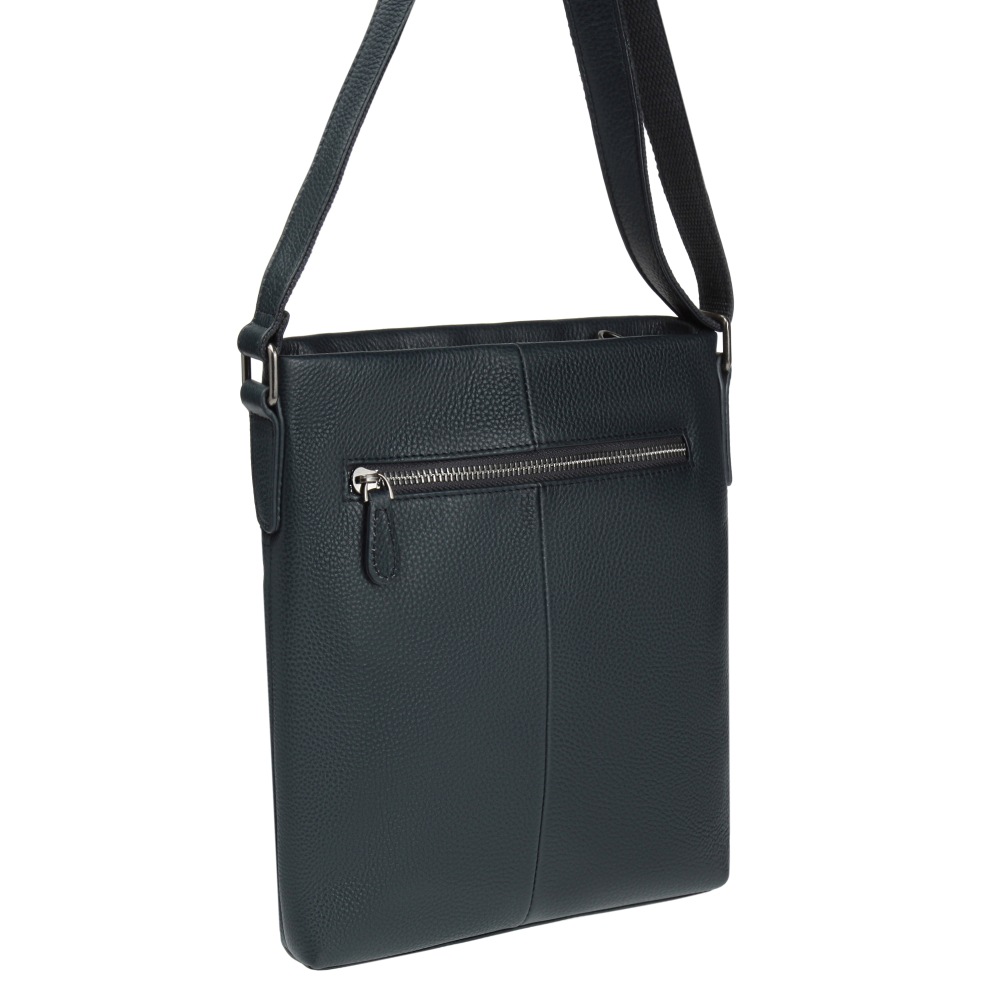 Сумка через плечо Dr.Koffer из натуральной кожи синяя