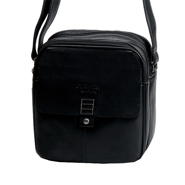 Сумка через плечо Dr.Koffer из натуральной кожи черная