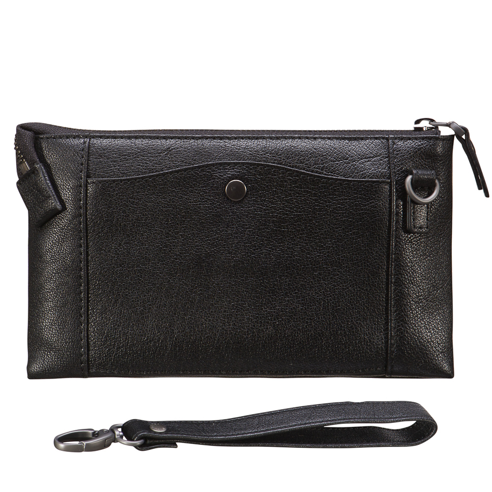 Сумка барсетка из натуральной кожи Dr. Koffer черная