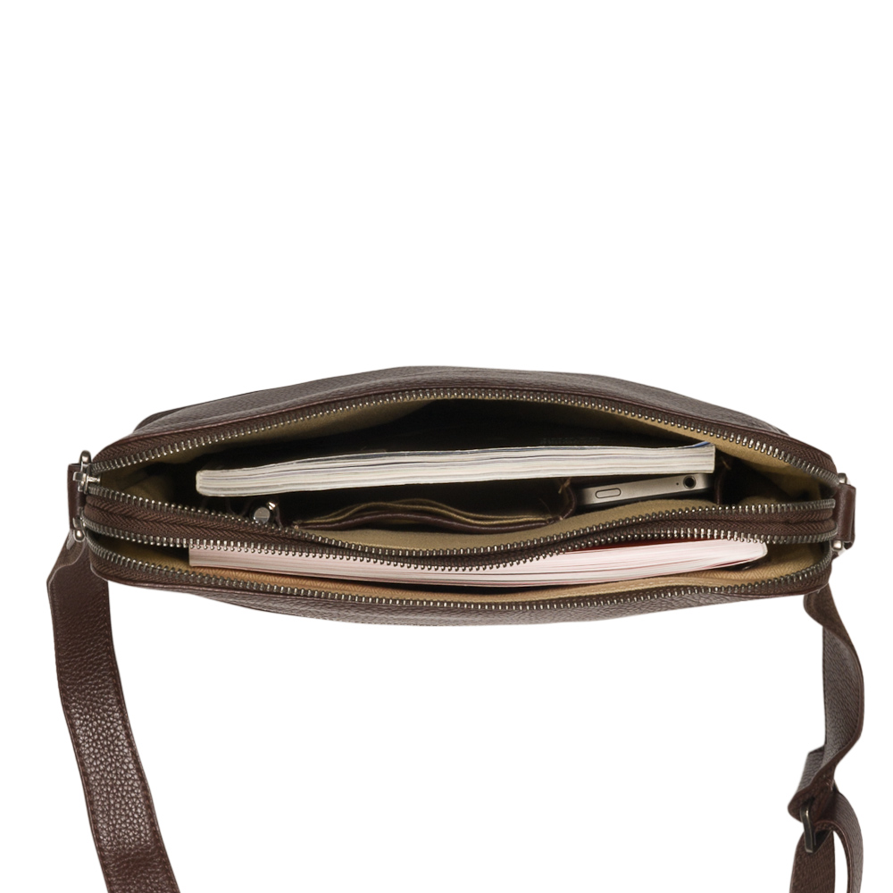 Сумка через плечо Dr.Koffer из натуральной кожи коричневая