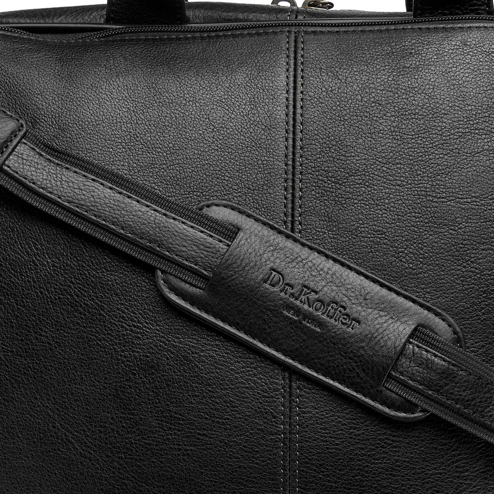 Деловая сумка Dr.Koffer из натуральной кожи черная