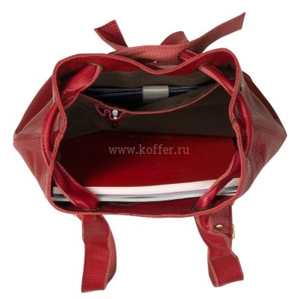 Женский красный рюкзак-трансформер из натуральной кожи в стиле "авангард" Dr.Koffer T9096-7-12