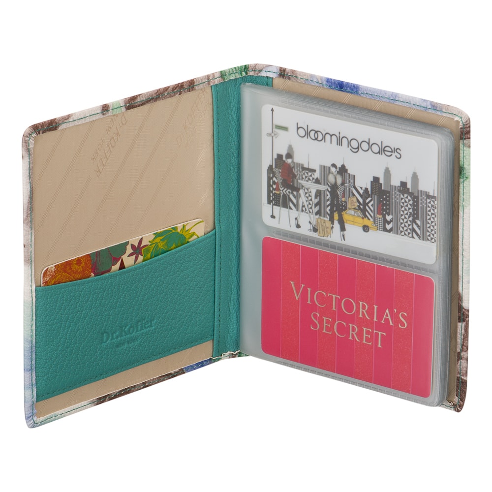 Визитница Dr.Koffer из натуральной кожи с цветами