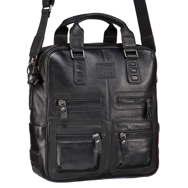 Сумка планшет Dr.Koffer из натуральной кожи черный