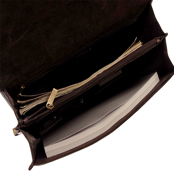 Стильный портфель с отменной эргономикой и съемным плечевым ремнем (шоколадного цвета) Dr.Koffer P402104-02-09