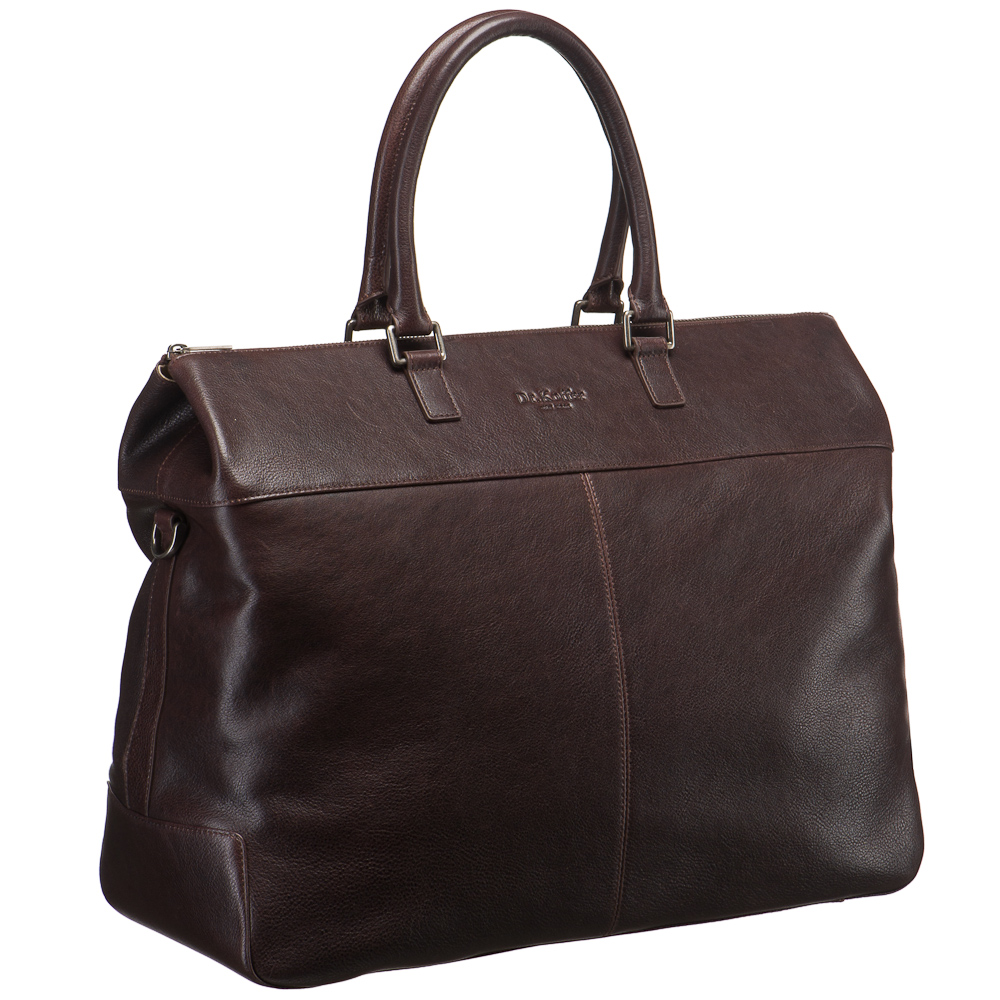 Деловая сумка Dr.Koffer из натуральной кожи темно-коричневая