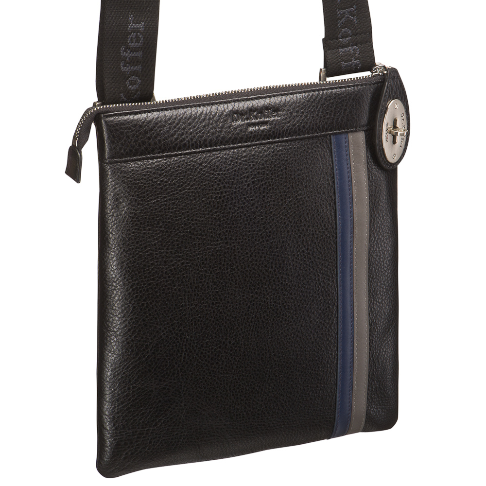 Сумка через плечо Dr.Koffer из натуральной кожи черная