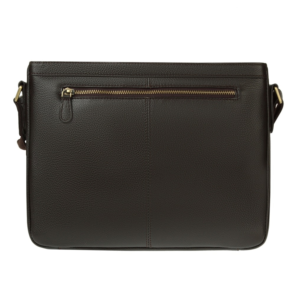 Деловая сумка Dr.Koffer из натуральной кожи темно-коричневая