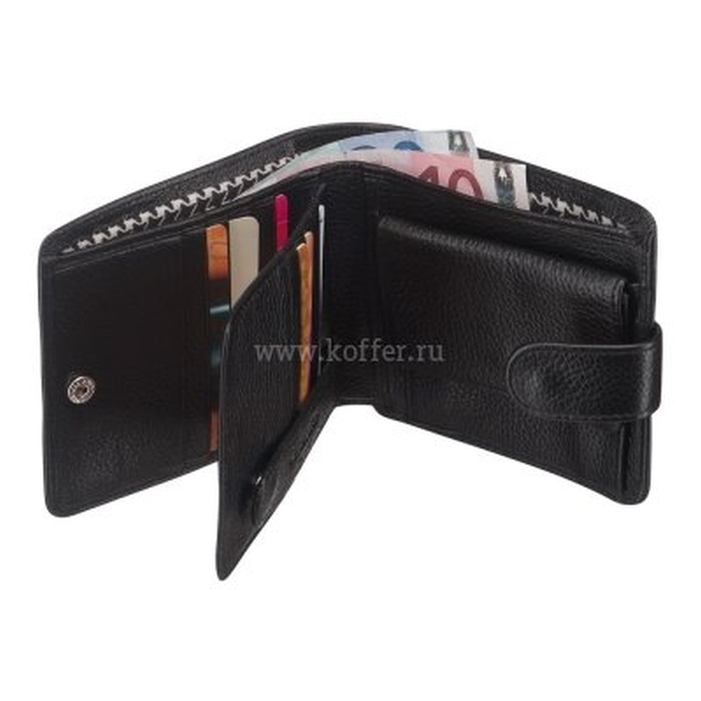 Портмоне Dr.Koffer из натуральной кожи черное
