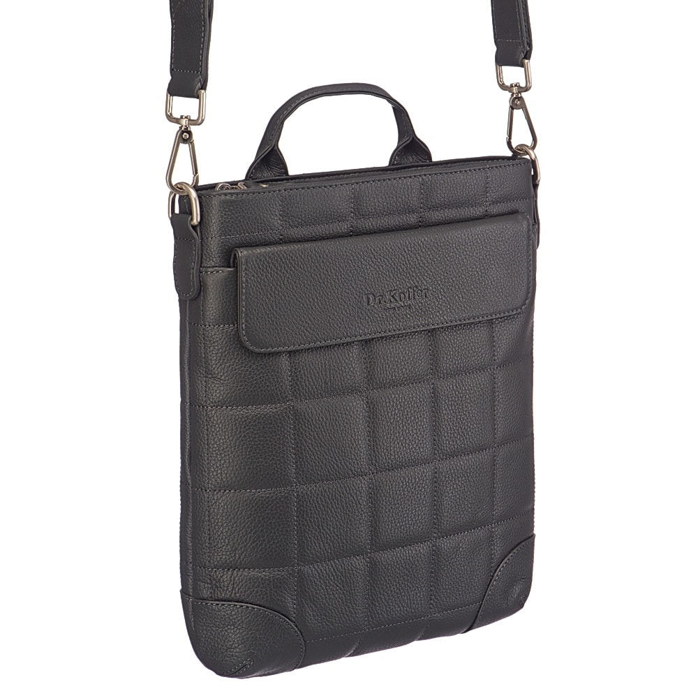 Сумка через плечо Dr.Koffer из натуральной кожи серая