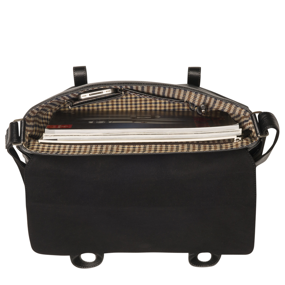 Сумка через плечо Dr.Koffer из натуральной кожи черная