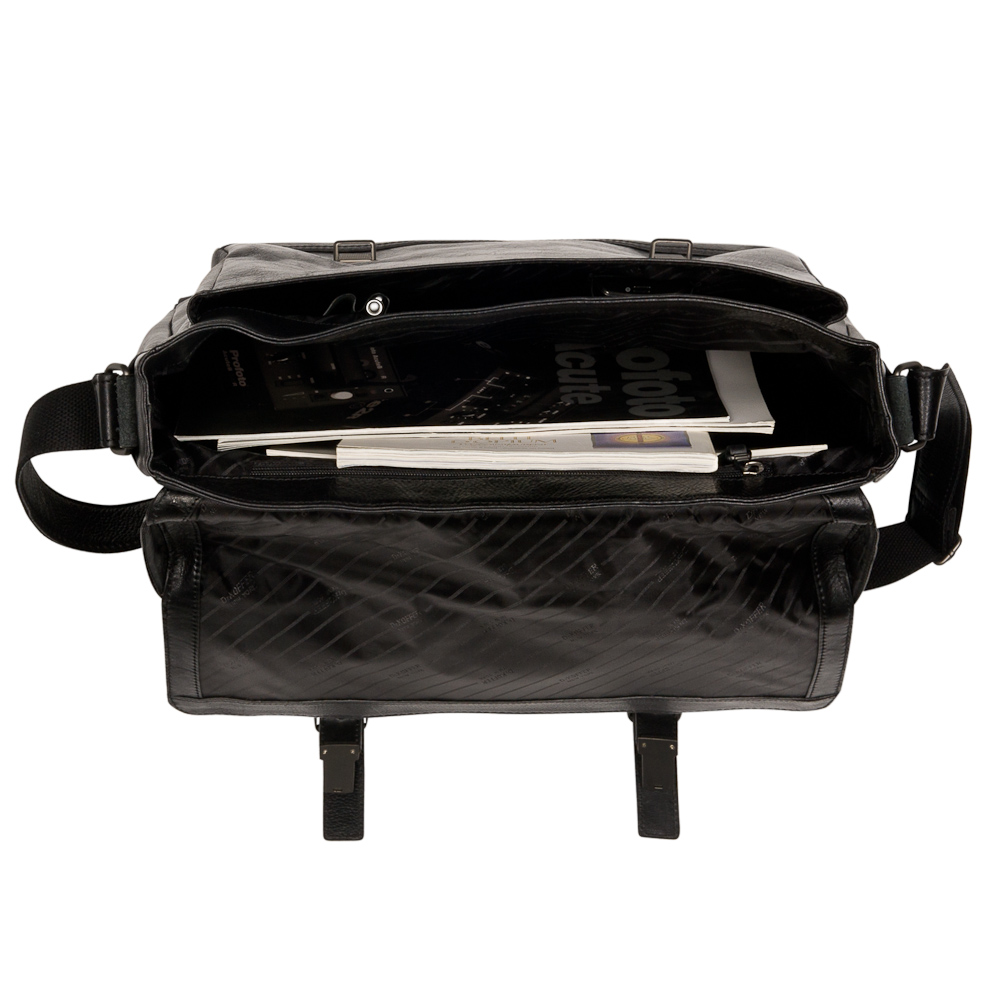 Деловая сумка Dr.Koffer из натуральной кожи черная