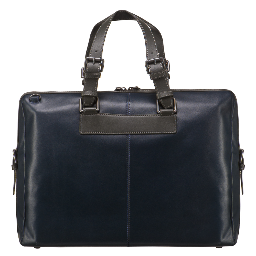 Деловая сумка Dr.Koffer из натуральной кожи синяя